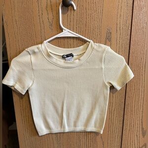 Zara cropped, ribbed baby tee